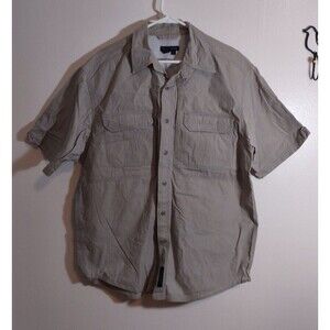 5.11 Tactical Men's L Khaki Tan Button Short Sleeve Shirt